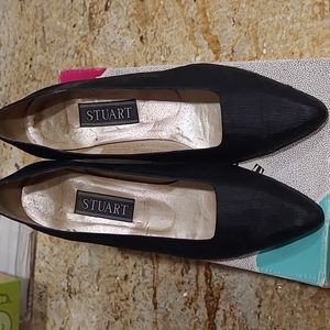 Dress shoes - textured black silk with black patent heal